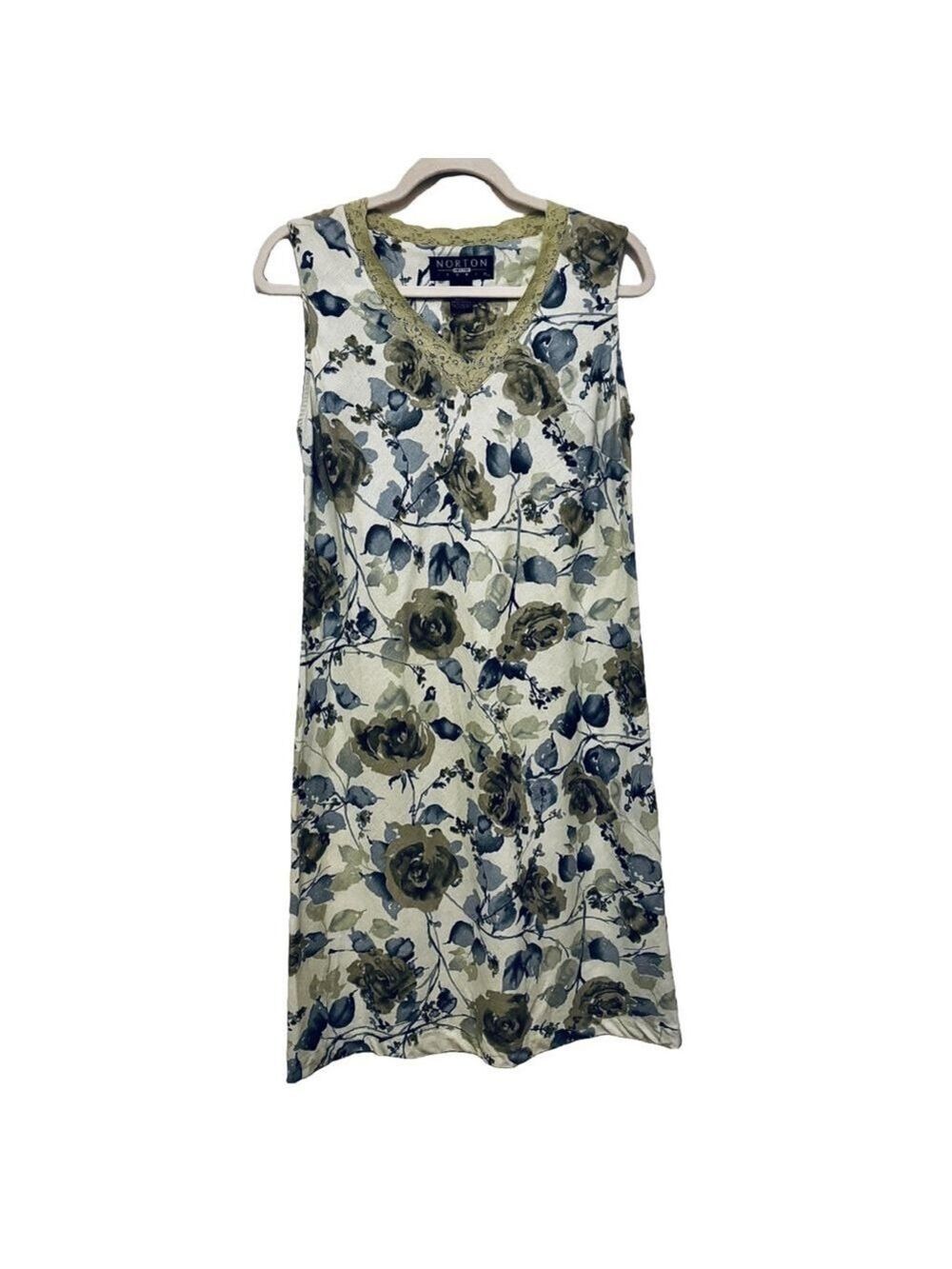 Norton Vintage Green Floral Sleeveless Petites Dress - Picture 2 of 8